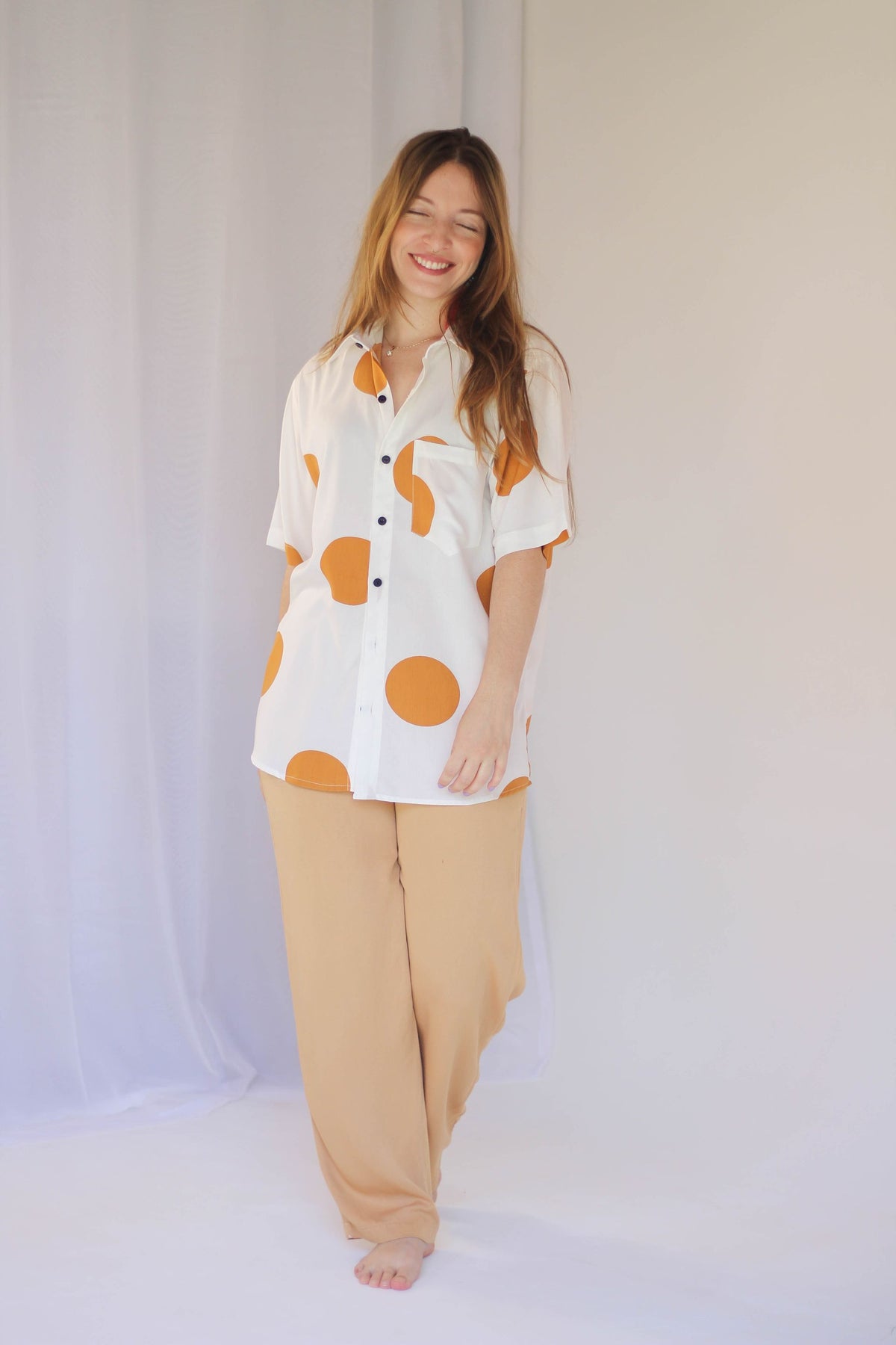 Camisa Bolas Mostarda