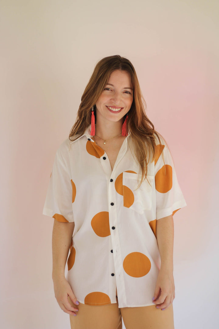 Camisa Bolas Mostarda