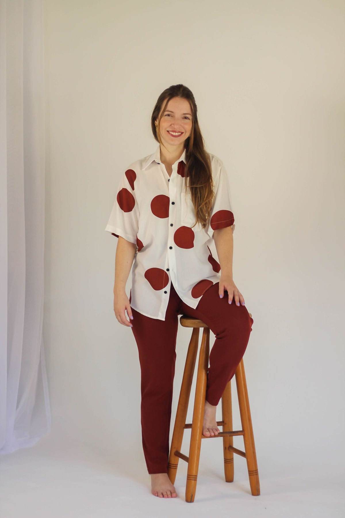 Camisa Bolas Bordô