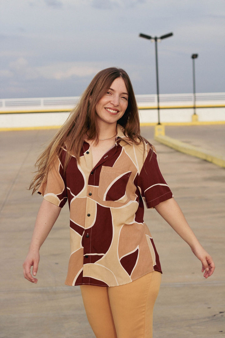 Camisa Geométrica Vinho