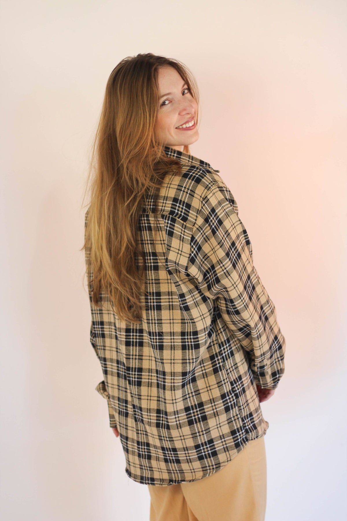 Camisa Xadrez Bege