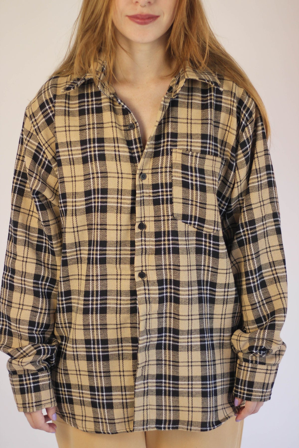Camisa Xadrez Bege