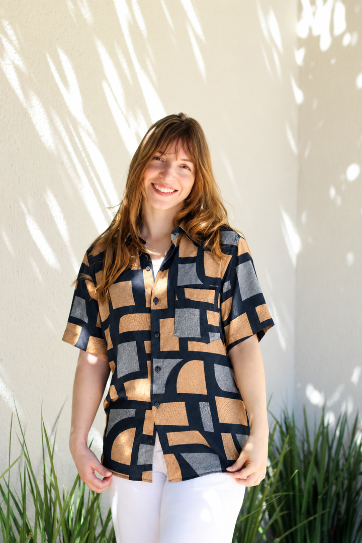 Camisa Geo Azul