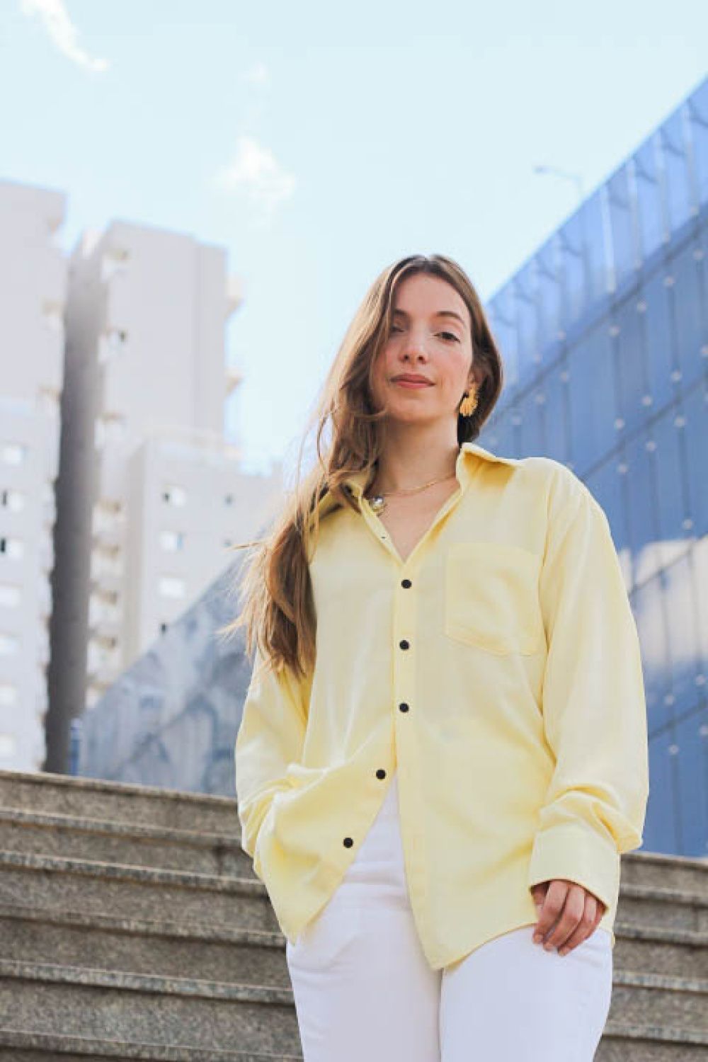Camisa Amarelo Manteiga - Manga Curta