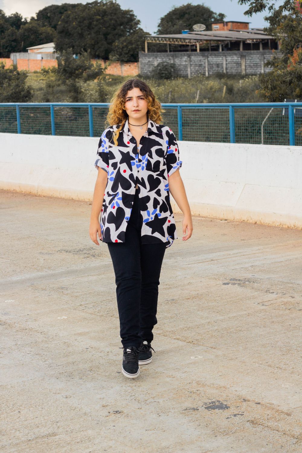 Camisa Corações Preto