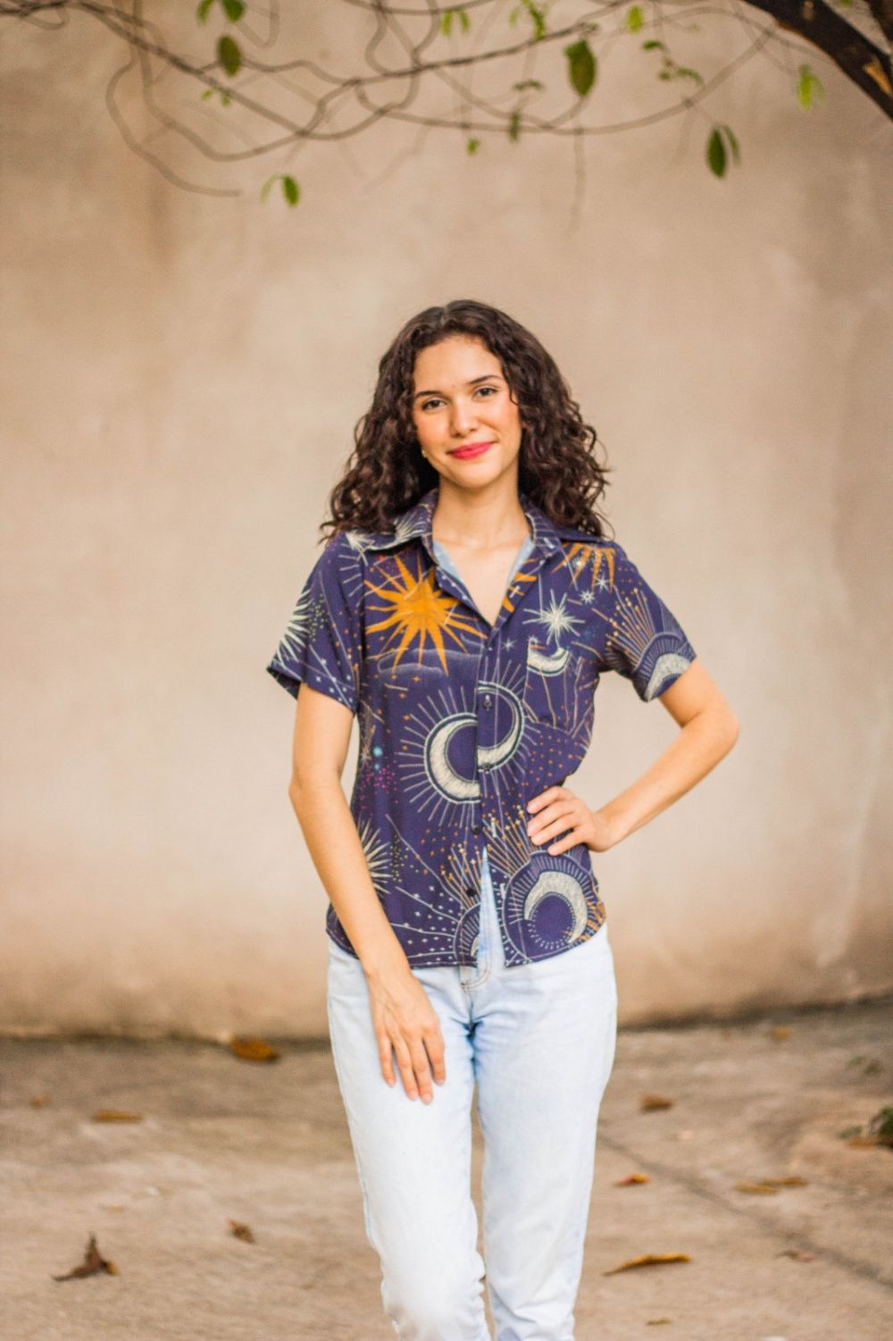 Camisa Estrelas Bordadas