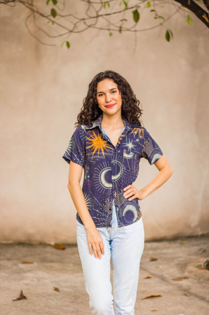 Camisa Estrelas Bordadas