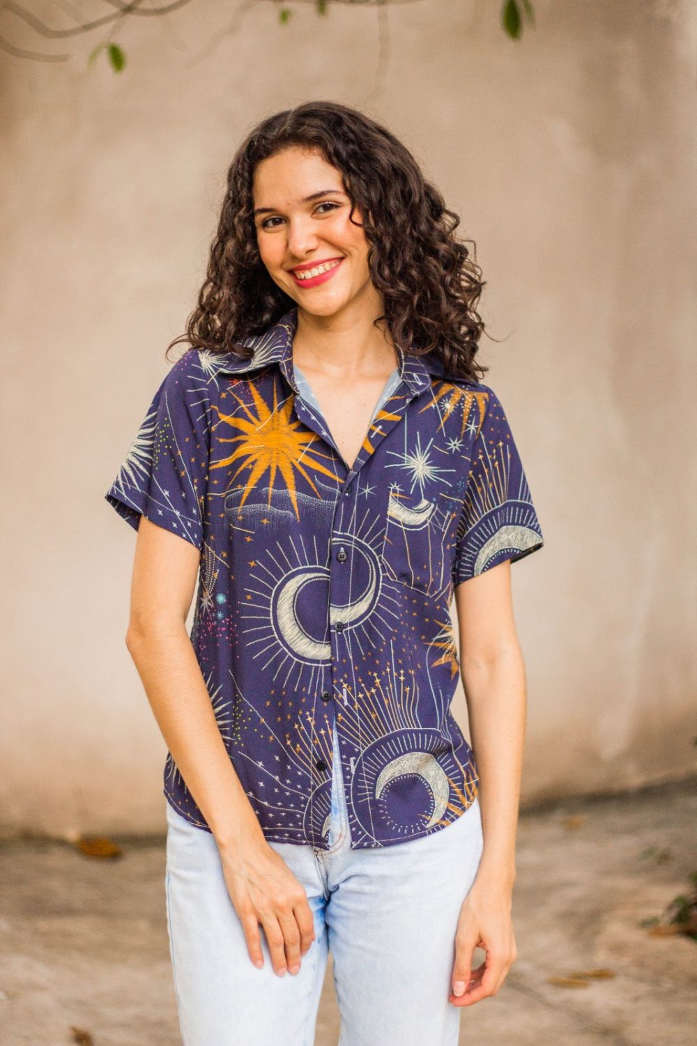Camisa Estrelas Bordadas