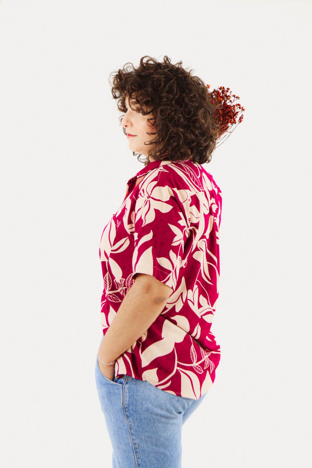 Camisa Floral Magenta