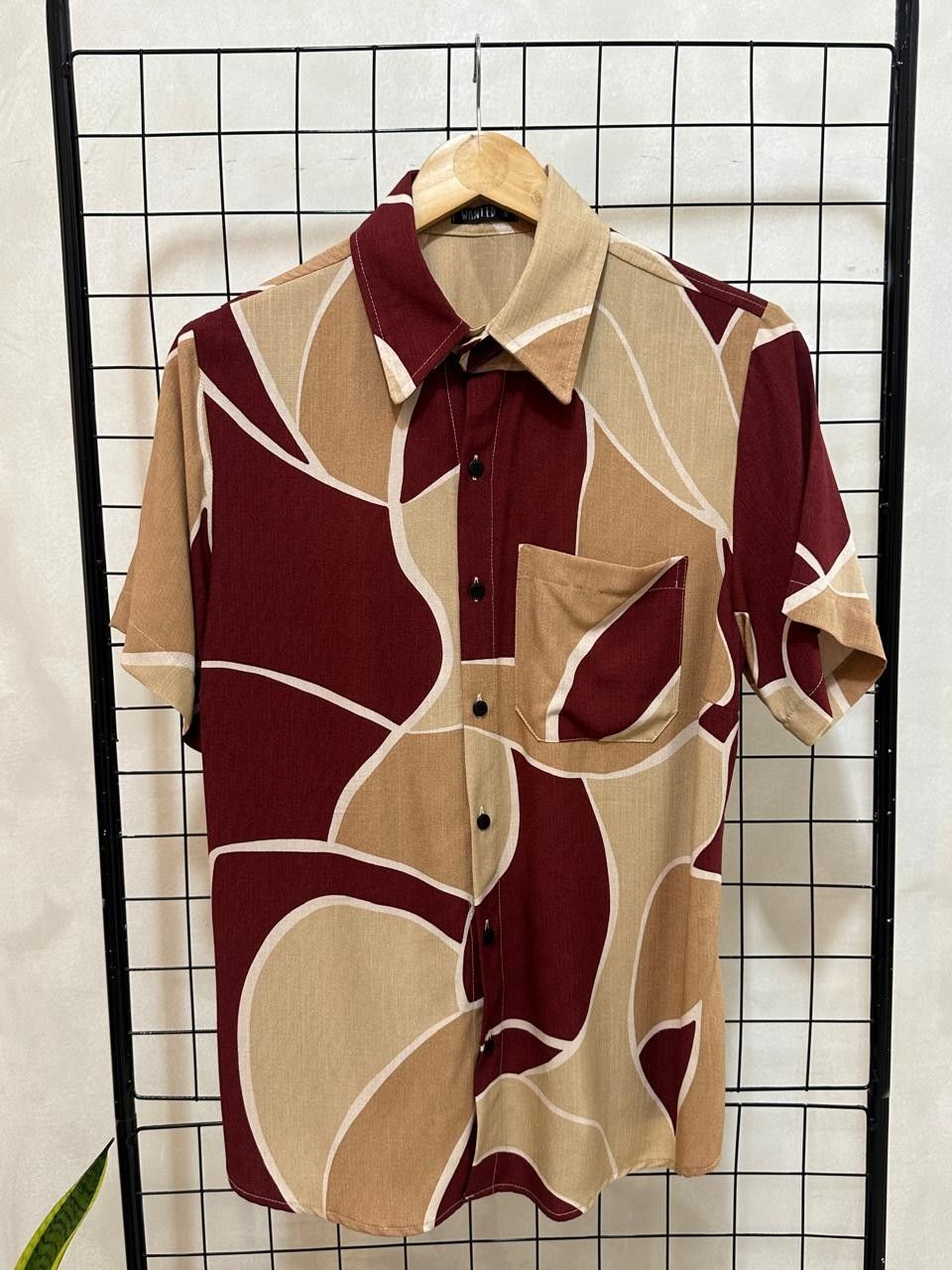 Camisa Geométrica Vinho