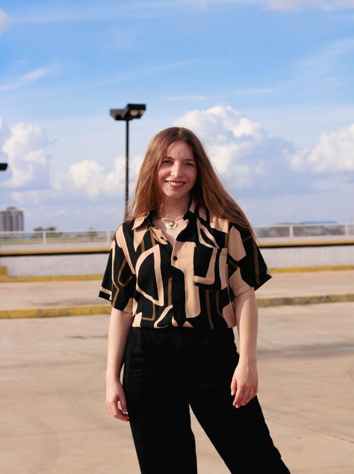 Camisa Geométrica Preta