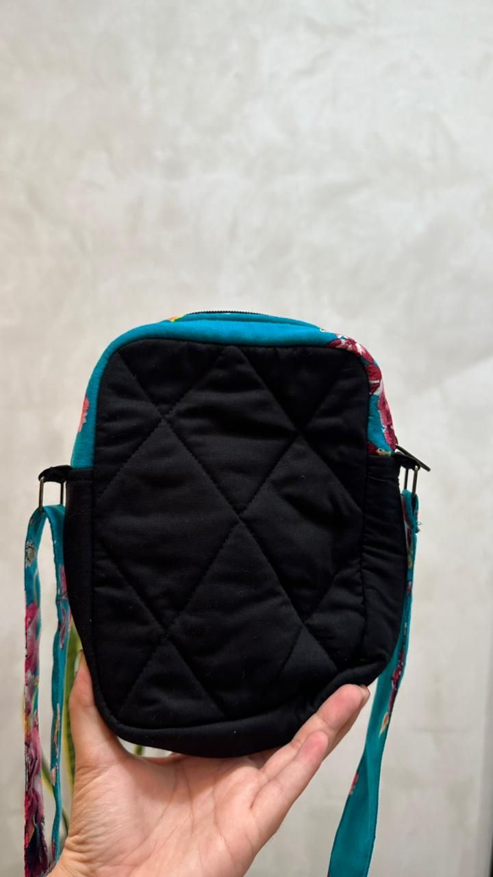 Bolsa Mini Floral Azul