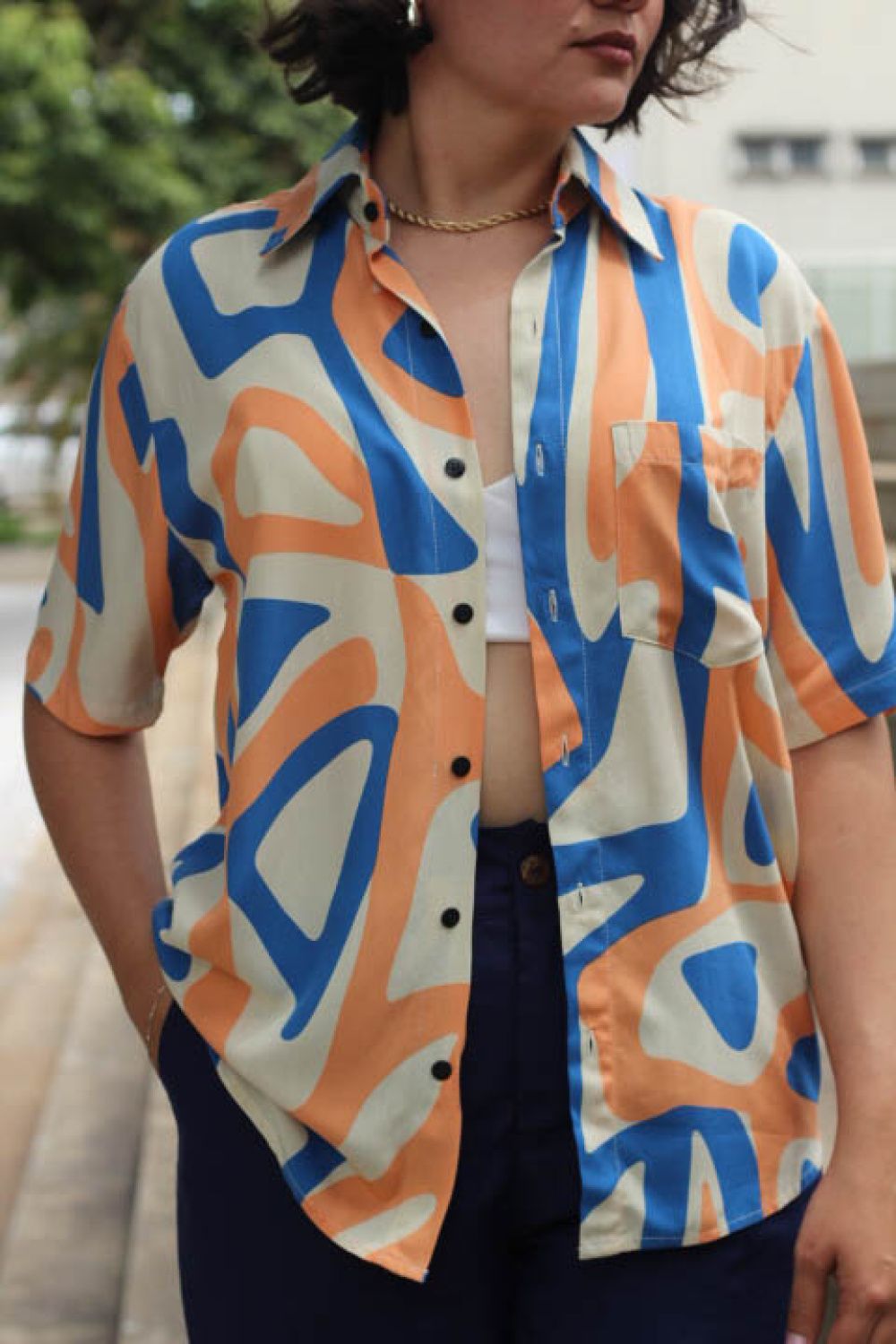 Camisa Fluxo Salmão