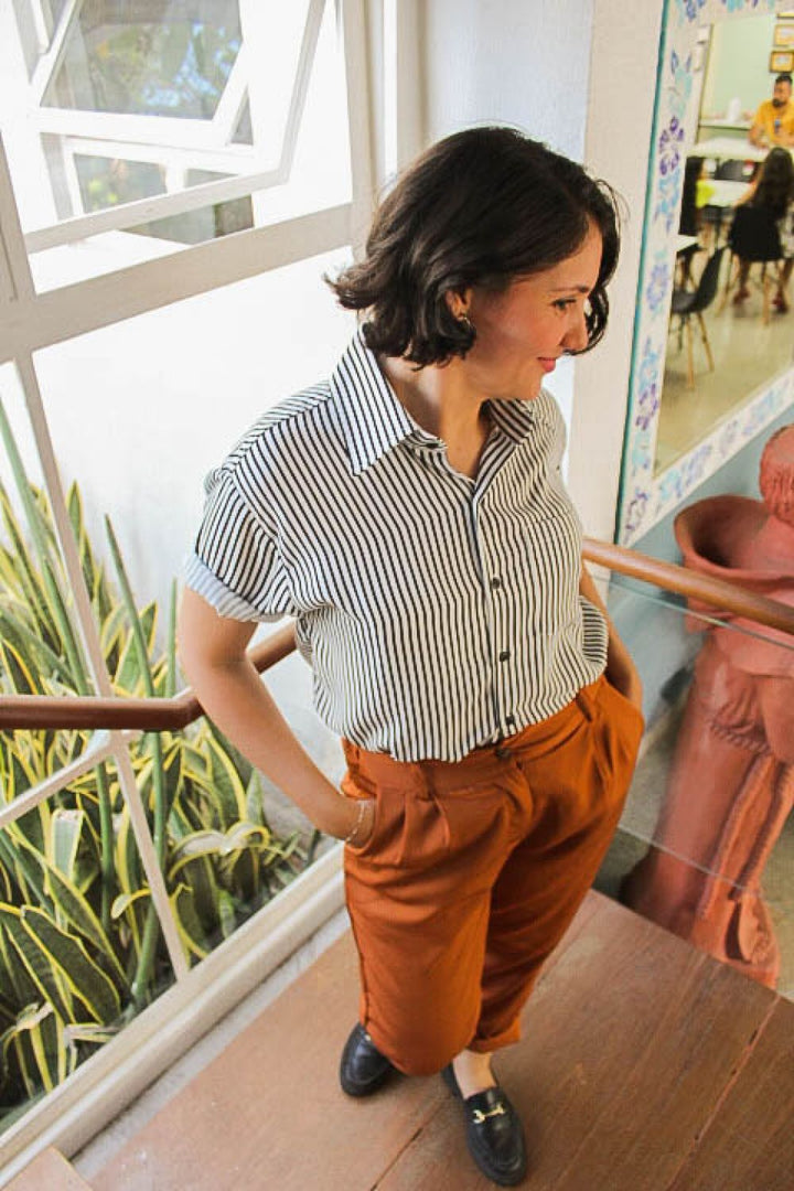 Camisa Listrada Preta