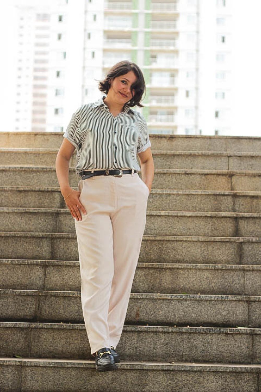Camisa Listrada Preta