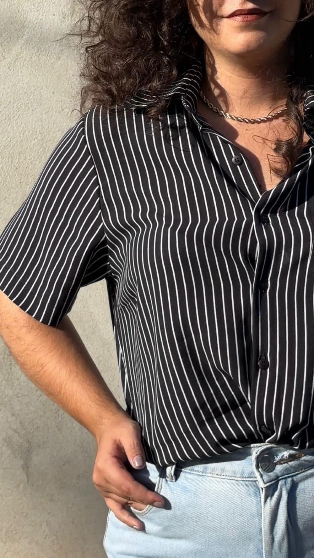 Camisa Listrada preto com branco
