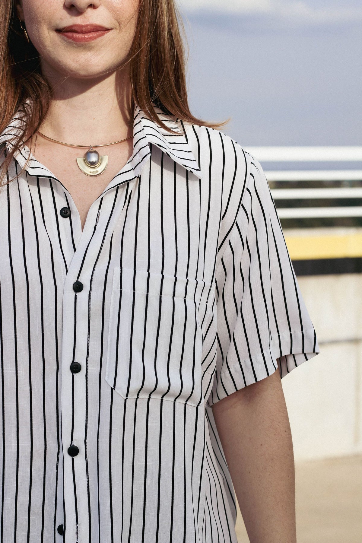 Camisa Listrada Branca