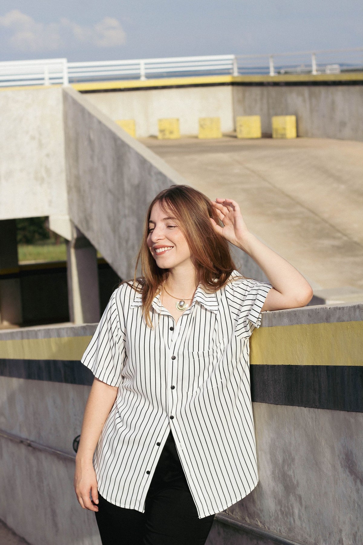 Camisa Listrada Branca