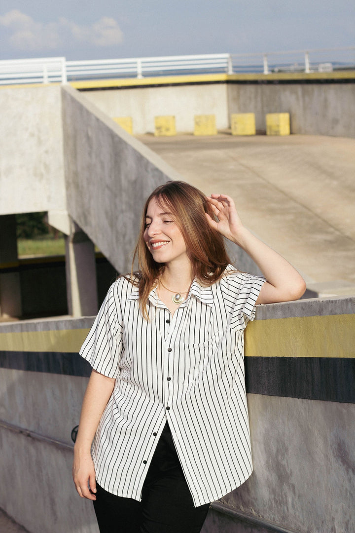 Camisa Listrada Branca