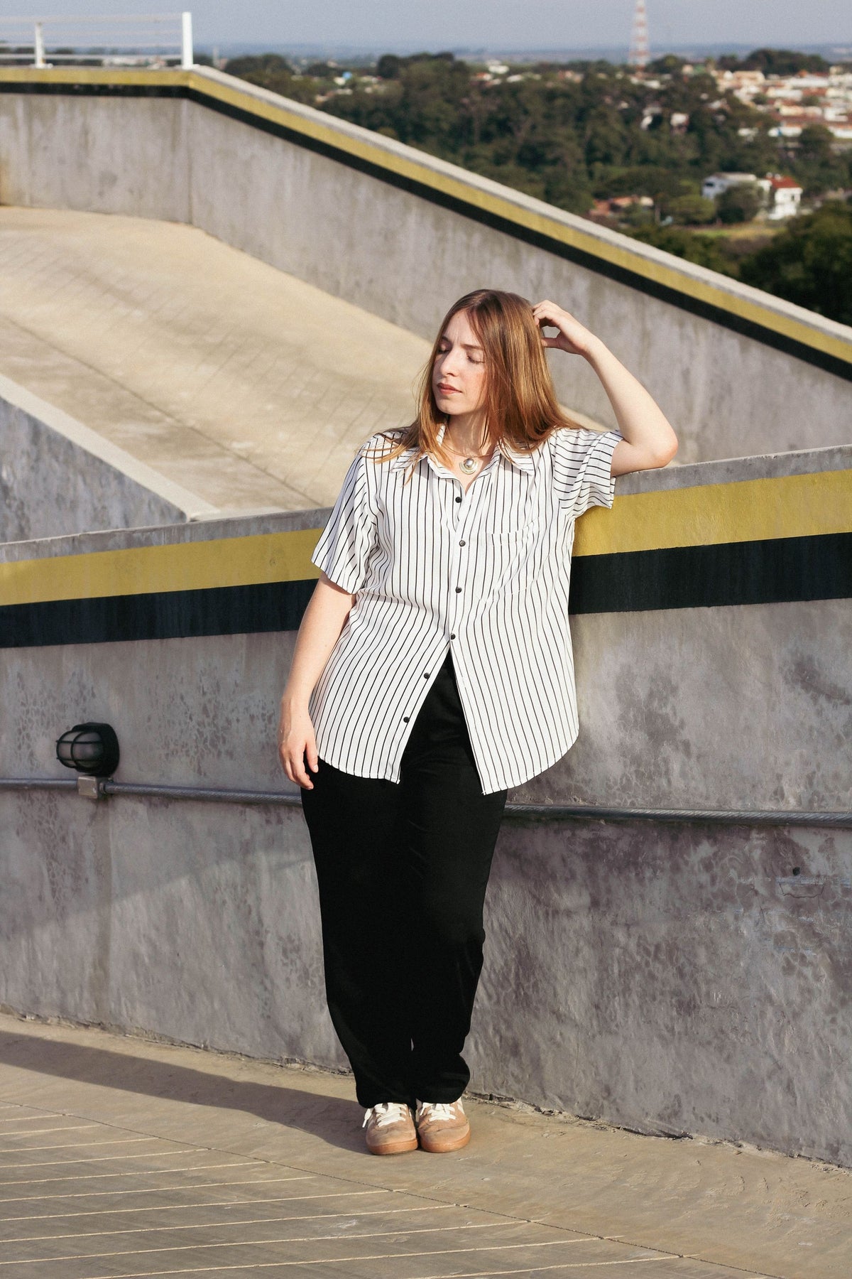 Camisa Listrada Branca