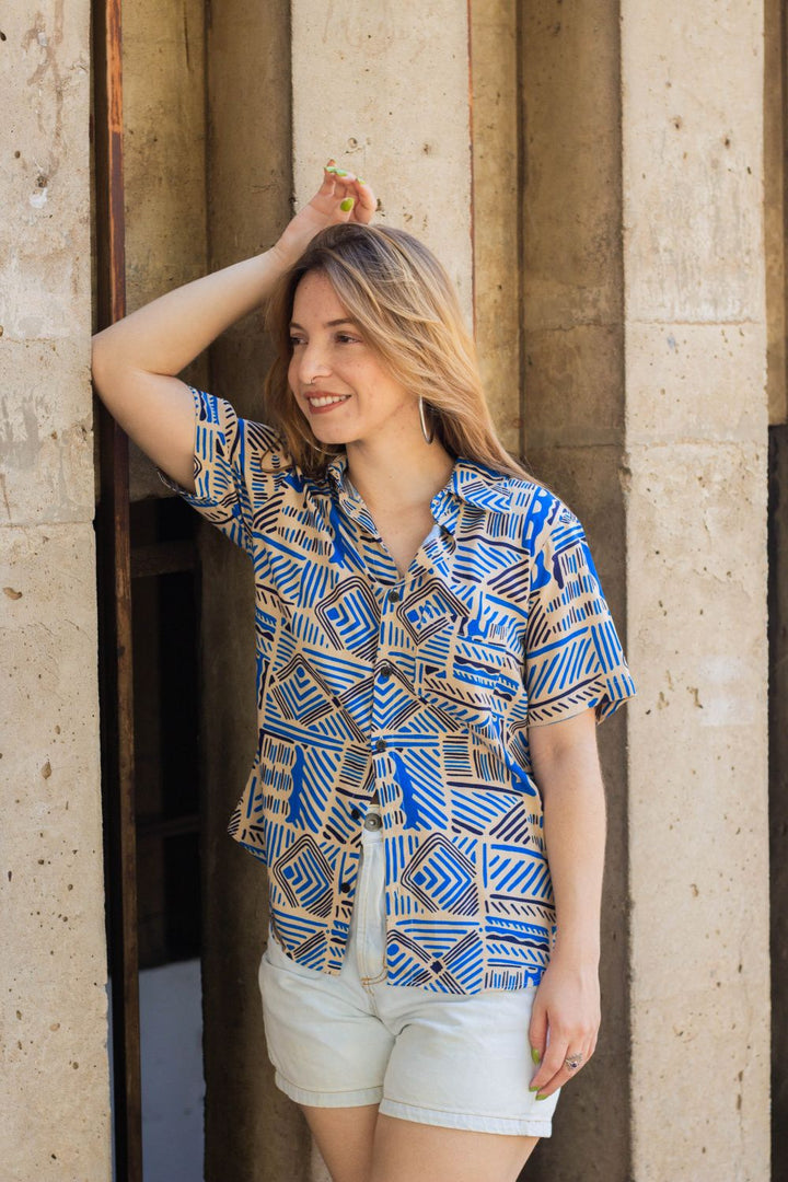 Camisa Tribal Azul