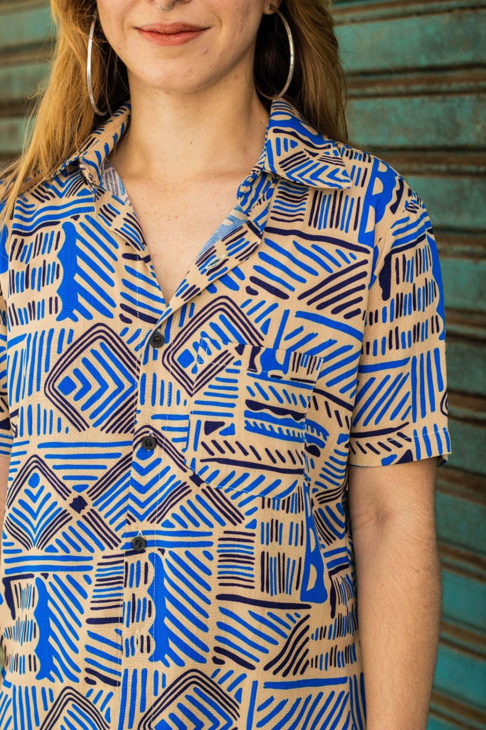 Camisa Tribal Azul