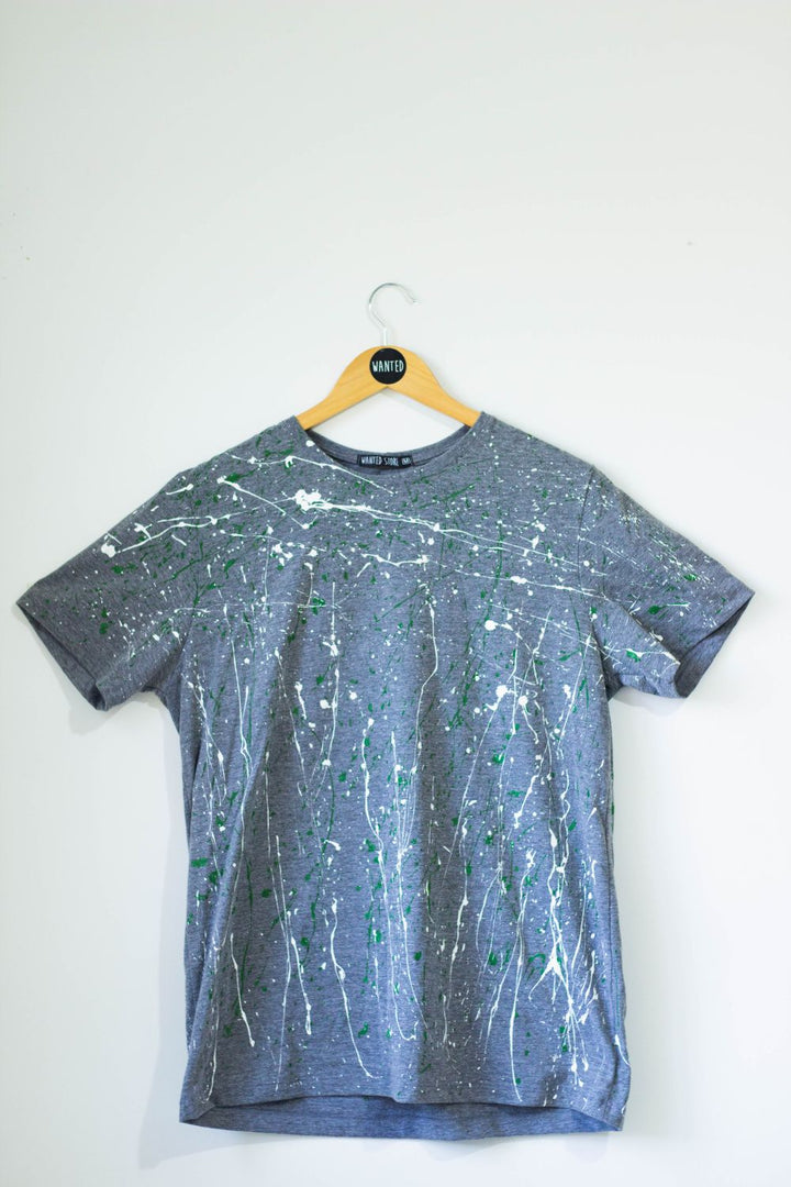 Camiseta Respingos Branco e Verde