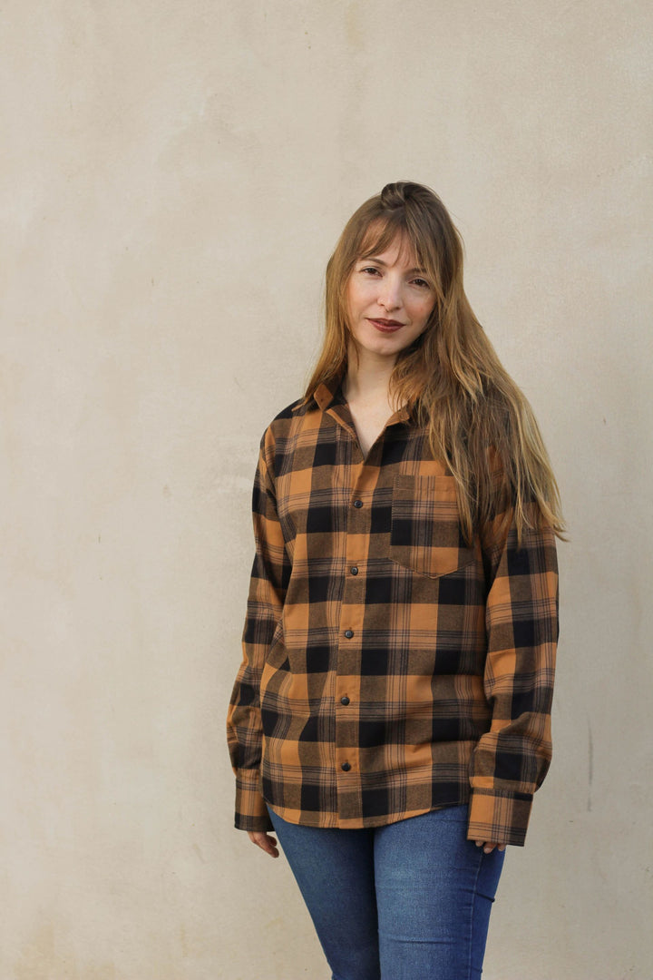 Camisa Xadrez Marrom Escuro