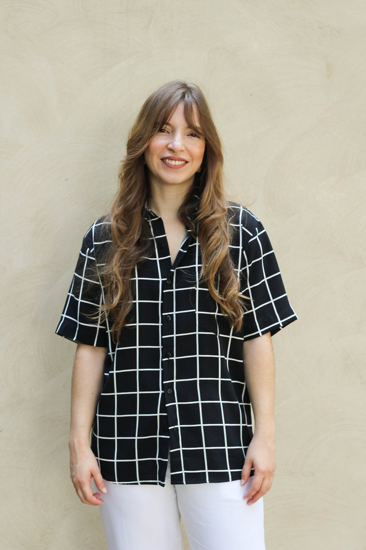 Camisa Grid Preta