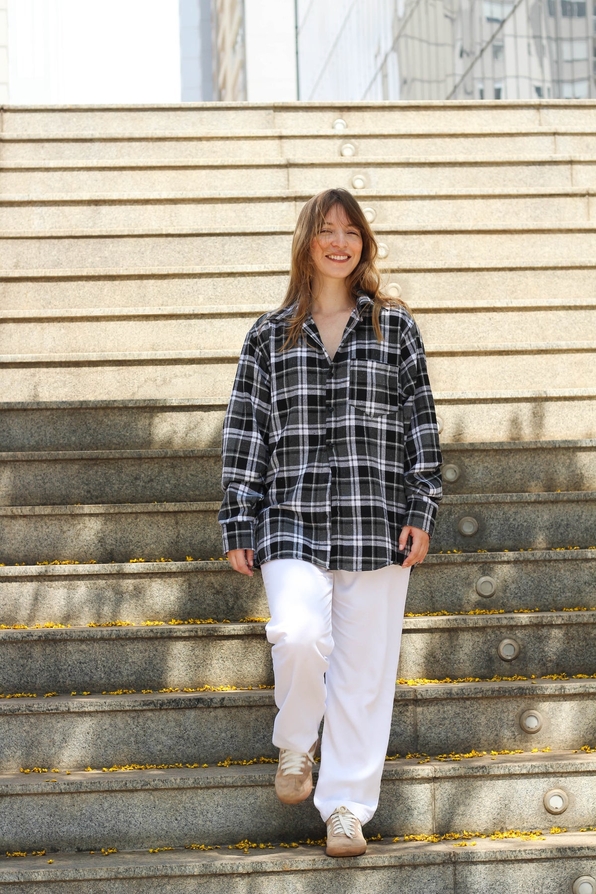 Camisa Xadrez Cinza