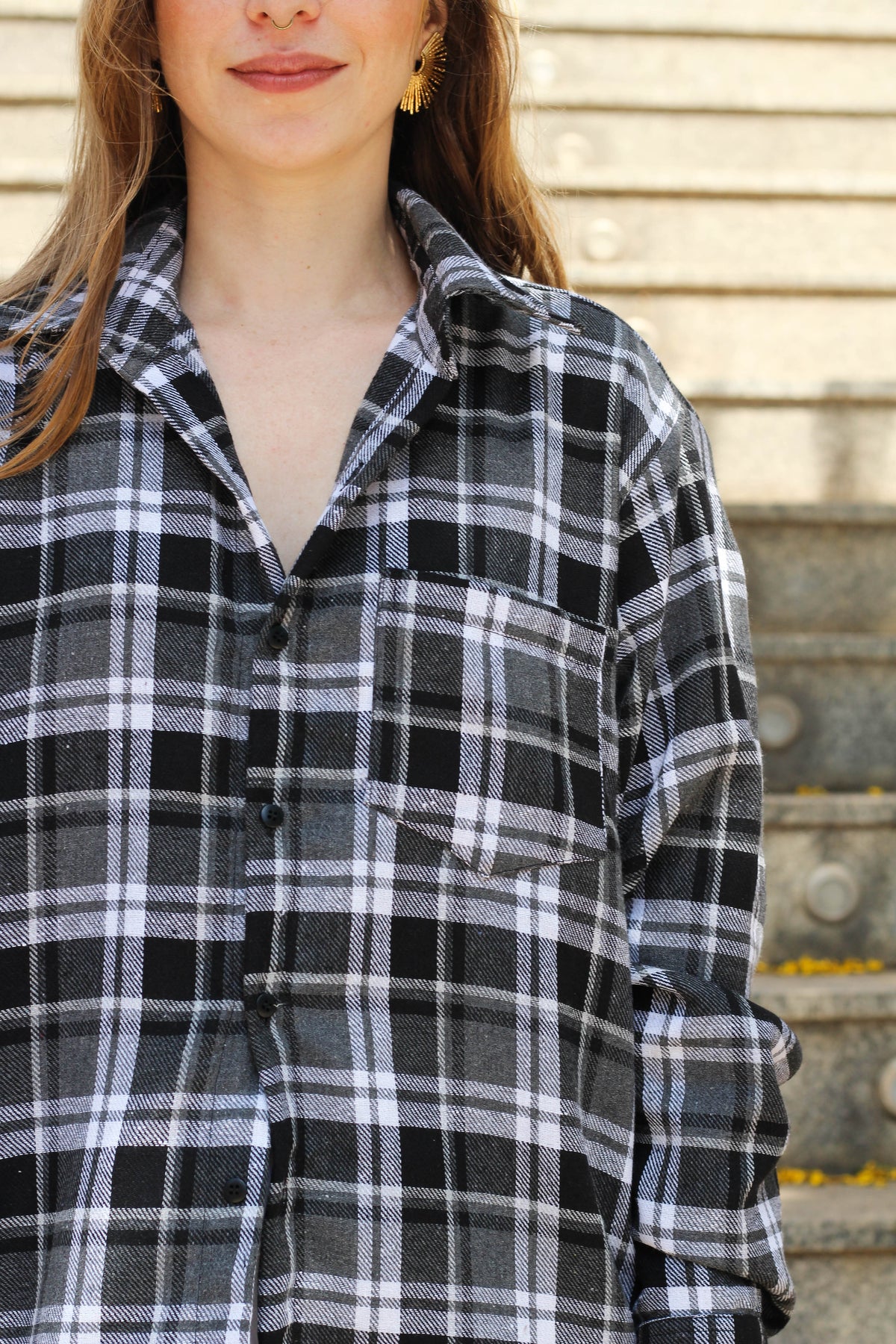 Camisa Xadrez Cinza